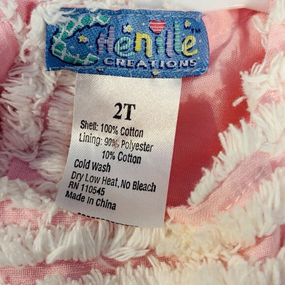 Chenille Girl 2T Bunny Rabbit A Line Dress Easter 3D Pink Sleeveless Fuzzy - Picture 3 of 3